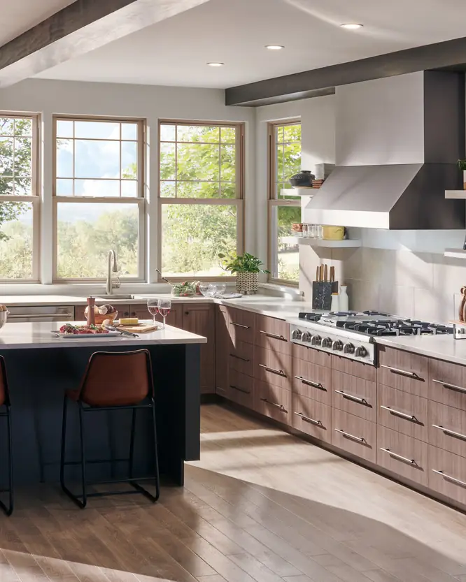 Modern graphite kitchen with THOR Kitchen rangetop and wall ovens