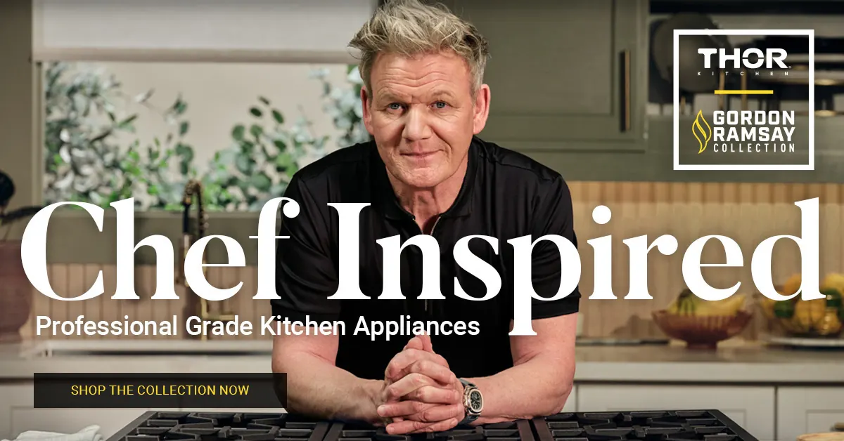 Gordon Ramsay with THOR Kitchen professional grade appliances