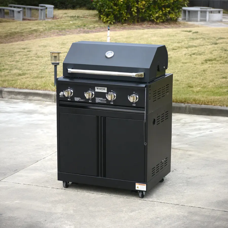 THOR Kitchen 4-burner BBQ grill module in black