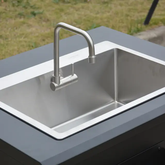 THOR Kitchen outdoor kitchen stainless steel sink with folding faucet