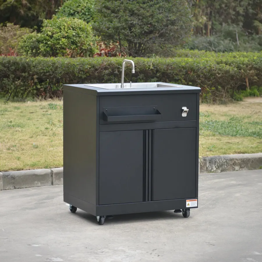 THOR Kitchen outdoor sink module with faucet in black